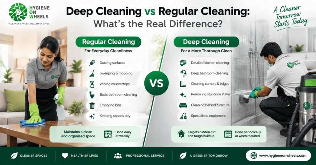 Deep cleaning vs regular cleaning services in Thane for residential and commercial spaces