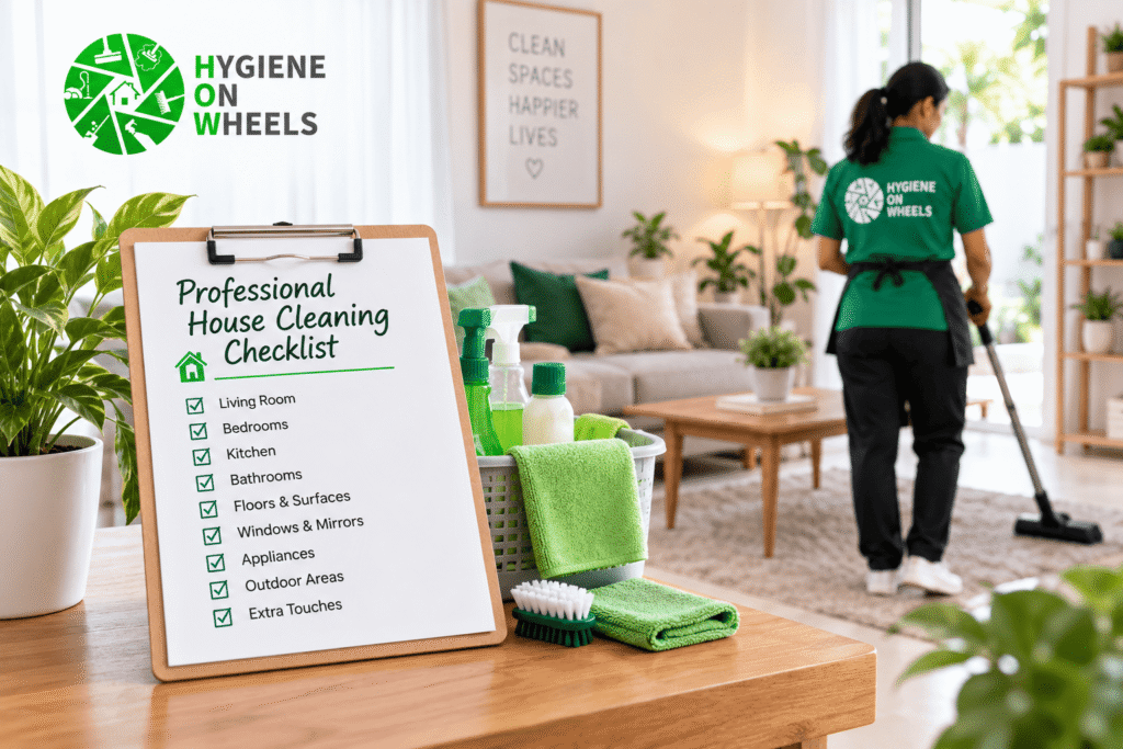 Professional house cleaning checklist for complete home cleaning